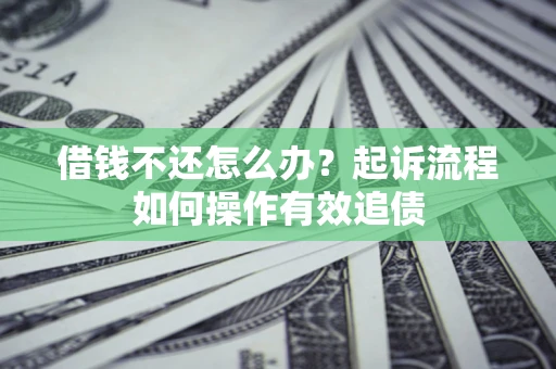 武汉借钱不还怎么办？起诉流程如何操作有效追债