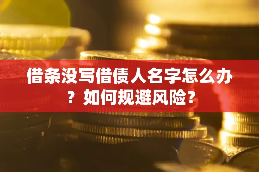 武汉借条没写借债人名字怎么办？如何规避风险？