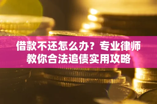 武汉借款不还怎么办？专业律师教你合法追债实用攻略